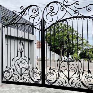 Porte de jardin extérieure en fer forgé Entrée européenne classique de style vintage - Product Image 1