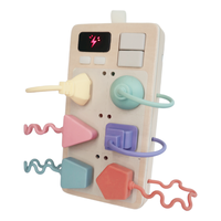 Jouet éducatif précoce en bois, design original, avec 6 fiches assorties en silicone, lumières et sons, pour développer les capacités motrices des enfants