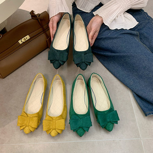 2026 Ballerines plates pour femmes grandes tailles, à bout pointu, à enfiler, avec nœud, pour la marche - Product Image 2