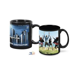 Mug en céramique moderne à sublimation, noir, impression couleur intégrale, cadeau personnalisé, compatible lave-vaisselle et micro-ondes, pour le bureau et la maison, fabriqué en Italie - Product Image 1