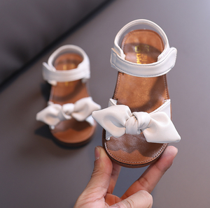 Sandalias de Niña Modernas Antideslizantes con Suela Plana y Suave, Cómodas para el Verano, Decoradas con Lazo, Punta Abierta, Fáciles de Poner - Product Image 3