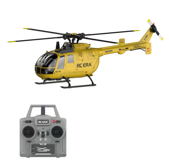 New Rc Helicopter Bo105 C180 6 Channel Single Rotor No Aileron Stunt Intelligent Positioning Scale Rc Model for Adult Hobby