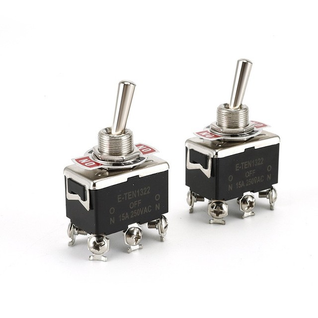 FYX E-TEN 250V Heavy Duty Electrical Switch 2/3/4/6 Pin Toggle Rocker Lever 2-3 Position SPDT DPDT Metal Material