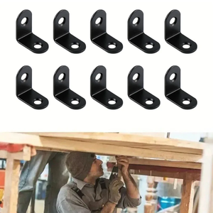L Bracket Corner Bracket Set,<b>Metal</b> L Brackets For Shelves Wood Furniture Cabinets Chairs Drawers With 20 Screws - Product Image 6