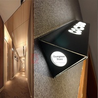 Plaque de porte moderne rétroéclairée par LED, numéro de maison personnalisé, panneau lumineux vertical en acrylique pour hôtel, appartement, maison