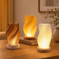 Lampe de chevet LED 3D à effet d'ondulation d'eau, imprimée, USB, à intensité variable, éclairage blanc chaud moderne pour chambre à coucher, chevet, veilleuse