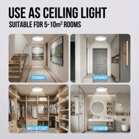 HIGH HOME Plafonnier LED rechargeable à détecteur de mouvement, montage en surface, lampe de nuit blanche pour couloirs et escaliers