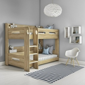 Lit superposé en bois avec échelle et barrières de sécurité pour chambre d'enfant - Product Image 1