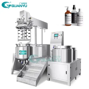 Guanyu 500L Stainless Steel Cream Mayonnaise Petroleum Jelly Making Machine Lifting Cosmetic Mixer Vacuum Homogenizer Emulsifier