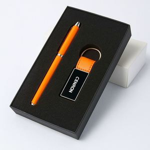Modern Metal Business Merchandise <b>Pen</b> + Keychain <b>Box</b> Set-Wholesale Corporate Gifts-Custom Logo & Private Label Options - Product Image 2
