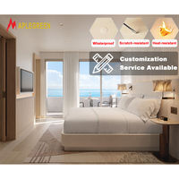 Ensemble de meubles de chambre d'hôtel modernes en bois massif 5 étoiles clé en main, solution complète OEM pour l'hôtellerie et les appartements