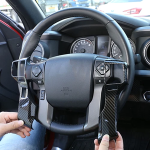 <strong>Car</strong> Carbon Fiber Center Console Steering Wheel Button Panel Molding Trim Cover for Toyota 3rd Gen Tacoma Auto Exterior Parts - Product Image 4