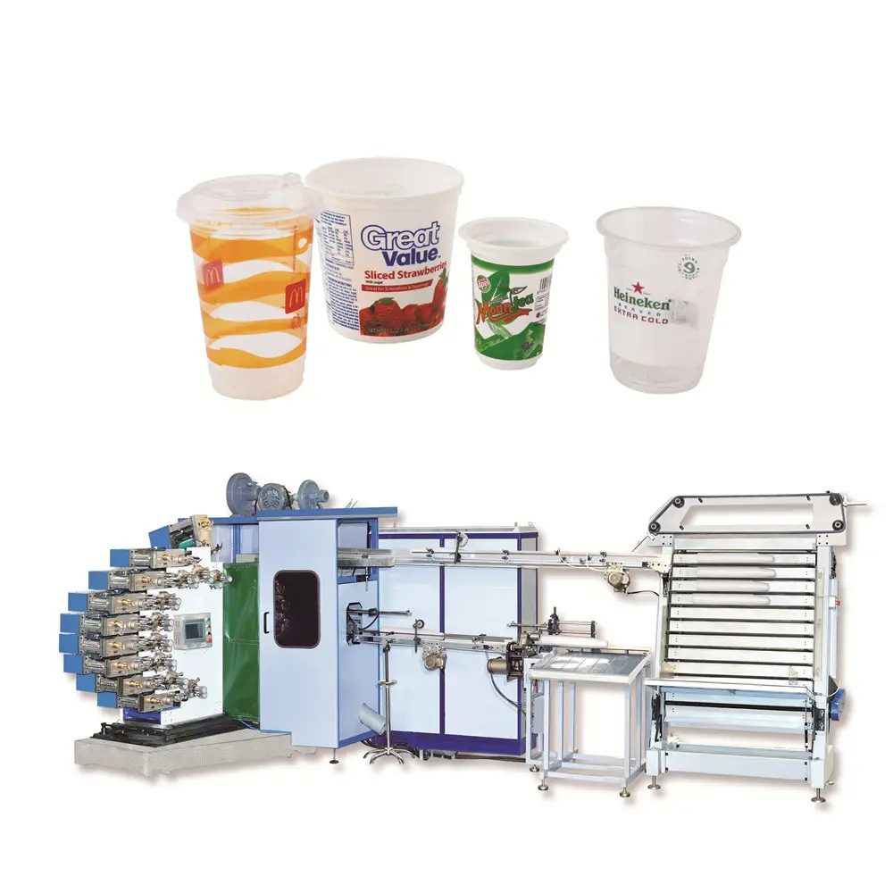 Shantou Manufacturer High Speed 9 Colors Dry Offset Plastic Cup Printing Machine