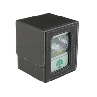 Boîte de rangement pour cartes TCG en cuir PU personnalisé avec fenêtres, capacité de 100 cartes à double protège-cartes