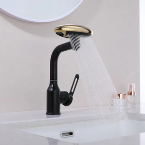 Grifo Mezclador de Lavabo en <span class=keywords><strong>Cascada</strong></span> de Acero Inoxidable 304, Rotación de 360 Grados, Grifo de Lavabo con Resorte, Grifo de Agua de Dos Vías para Baño - Product Image 5
