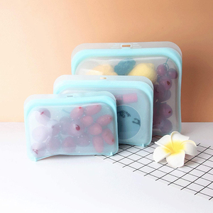 Amazon Hot 3 Packs Dishwasher Safe Food Grade Reusable Silicone Storage Bag for Vegetables And Fruits