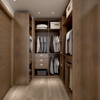 Dressing-in moderne et léger pour chambre à coucher de luxe pour maison avec armoire de rangement personnalisée au design libre
