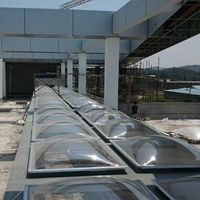 Dôme de ventilation automatique anti-explosion pour toit d'usine industrielle, cadre en aluminium, panneau PC, résistant au vent, conception de projet personnalisée