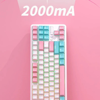 K870Tpro Keyboard Mekanikal Mini, papan ketik 2.4G/BT5.0 berkabel, 87 tombol 80%