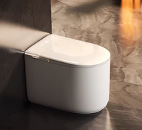 TangHome E81 Toilette intelligente en céramique allongée à double chasse avec télécommande incluse, siphon en P, fixation au sol, automatique