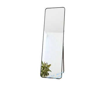 Modern <b>Framed</b> Luxury Full Body <b>Large</b> Free Standing Glass Dressing Mirror Black Vanity for Living Room Home Decor - Product Image 2