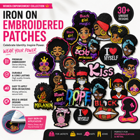 Prêt à expédier – Patchs brodés thermocollants « Black Girl Magic Melanin Queen » souples, durables et lavables pour vêtements, chapeaux et sacs