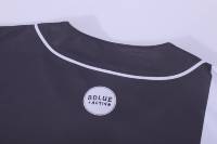 Kaos Baseball Kancing Penuh Warna Hitam Putih Grosir untuk Pria Bahan Polyester Seragam Jersey Baseball Sublimasi