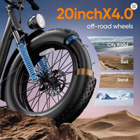 Vélo Électrique Urbain E20 Pro pour Adultes, Pliant, Pneus Larges, Acier Carbone, Moteur Arrière 750W Sans Balais, Batterie 15AH, Vélo Tout-Terrain Électrique