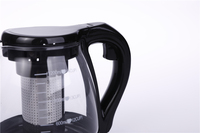 Offre Spéciale populaire verre transparent théière moderne mode bouilloire en verre avec infuseur en acier inoxydable