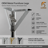 Pieds de meubles triangulaires 10-15-20 cm, quincaillerie moderne, pieds de meuble chromés en fer pour canapé, pieds en forme de V