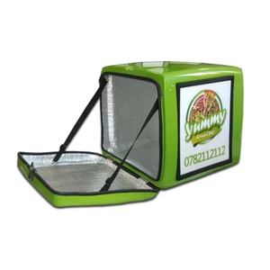 50x50x50 cm Customized Logo Folded LED Motorcycle Rear Boxes Food Takeout Takeaway Delivery Boxes cooler thermal box