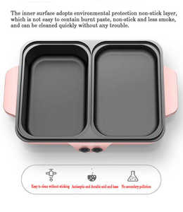 Marmite électrique multifonctionnelle <span class=keywords><strong>2</strong></span> en 1 en fonte d'aluminium antiadhésive pour barbecue - Product Image 4