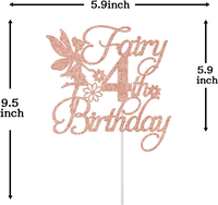 Fee 4. Geburtstags torte Topper Girls Vierte Geburtstags feier Dekorationen Alles Gute zum Geburtstag Kuchen Dekor für Baby Shower Party