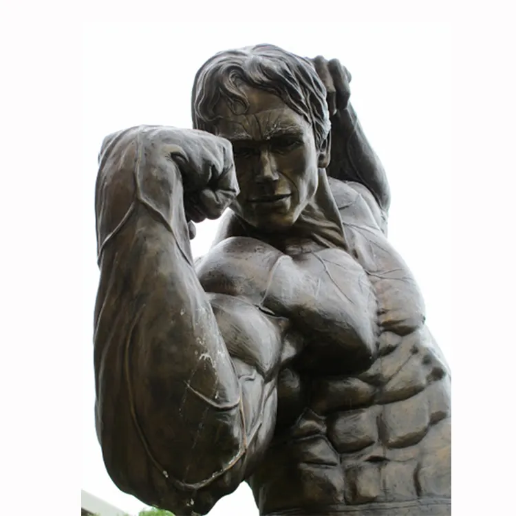 Personalizado decoración de metal figura figuras tamaño de la vida cobre bronce hombre culturista culturismo estatua escultura de los precios de los