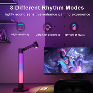 Modern Metal Smart LED Table <b>Lamp</b> with 360 Adjustable Beam RGB Color & Dimmable Via Rotation/WiFi TUYA APP <b>Control</b> Powered - Product Image 2
