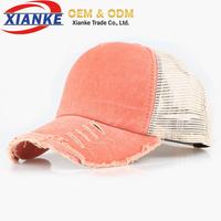 Casquette de baseball unisexe brodée 5 panneaux en tissu Oxford Dobby et maille, style vintage patchwork, avec logo personnalisé, modèle XNKY OEM 2026