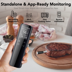 Thermomètre à viande <span class=keywords><strong>WiFi</strong></span> 5+1 sondes, étanche IP67, thermomètre numérique pour barbecue, résistant à la chaleur - Product Image 2