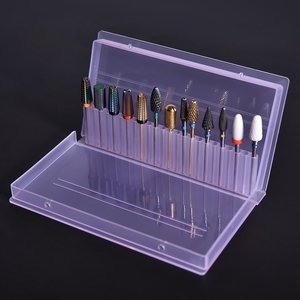 4 Socket Nail <b>Drill</b> <b>Bit</b> Storage <b>Box</b> Plastic Manicure Efile <b>Bit</b> Display Organizer Case Large Capacity Nail Tool Holder for Salon - Product Image 5