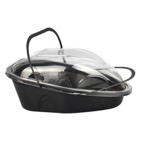 Boîtes à lunch portables à micro-ondes en plastique Transparent de qualité alimentaire couvercles de conteneurs de rôtissage de poulet jetables pour l'emballage alimentaire