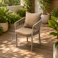 Fauteuils de bistrot imperméables pour villa, mobilier de jardin extérieur, chaises de salle à manger en aluminium et corde pour restaurant, chaise de loisirs pour balcon