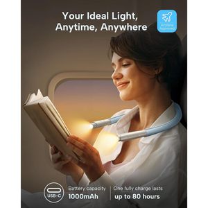 Enclize <b>LED</b> Neck Reading Light 3 Color Changeable Rechargeable Battery Book Light For Reading In <b>Bed</b> Lightweight Comfortable - Product Image 6