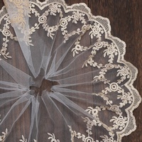 Dentelle brodée en maille faite à la main, idéale pour robes de mariée, rideaux et accessoires de canapé, garniture en dentelle dorée de 18 cm, en stock – Vente chaude