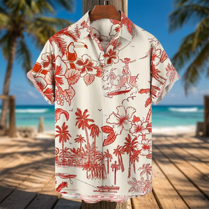Camisa Formal de Spandex con Estampado Floral para Hombre, Otoño, Ecológica, Holgada, Transpirable, Estilo Urbano, Venta al Por Mayor - Product Image 5