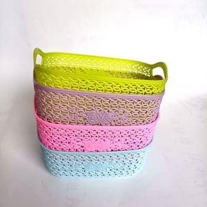 R277 Square Organizer <b>Basket</b>, Storage <b>Basket</b>, Hollowed-out Cosmetics and Jewelry Storage <b>Basket</b>, Colored <b>Plastic</b>, 1 Yuan - Product Image 5