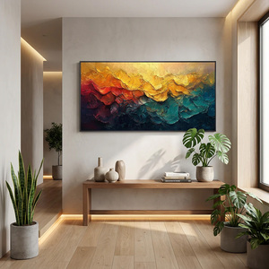 Peintures Minimalistes : Art Mural Paysager Inspirant sur Toile Huilée, Abstrait, Fait Main, Cadre Personnalisé, Œuvre d'Art Paysagère - Product Image 3