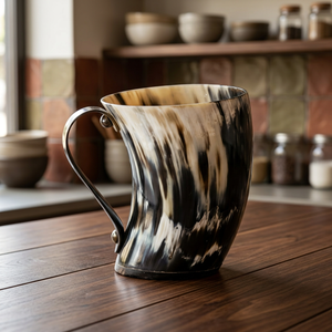 B.S INTERNATIONAL Special Vintage American Style Viking Horn <b>Mugs</b> Lightweight Eco-Friendly Natural Ox Horn Dishwasher Safe Beer - Product Image 1