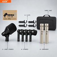 Ensemble de microphones pour batterie NXN-7PC professionnel 7 pièces avec étui de transport pour enregistrement en direct, studio, salle d'entraînement, performance sur scène