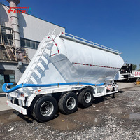 FEICHI 38m³ Semi Trailer Tangki Bubuk Dengan Kompresor Udara Mesin Diesel untuk Material Bubuk Kering 3 As Roda Trailer Pengangkut Semen