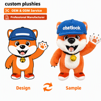 Porte-clés Mascotte Renard Personnalisé en Peluche OEM ODM, Pendentif Animal Mignon en Peluche, Breloque de Sac, Cadeau Promotionnel avec Broderie de Logo