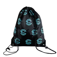 Sac de sport personnalisable en polyester 210D éco-recyclé avec cordon de serrage, dos ergonomique, tendance, promotionnel, pour terrain de football